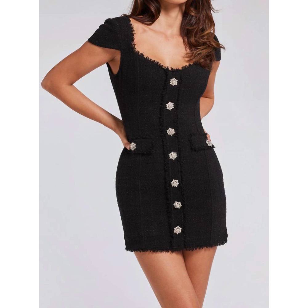 NEW GENERATION LOVE mikayla tweed dress in black